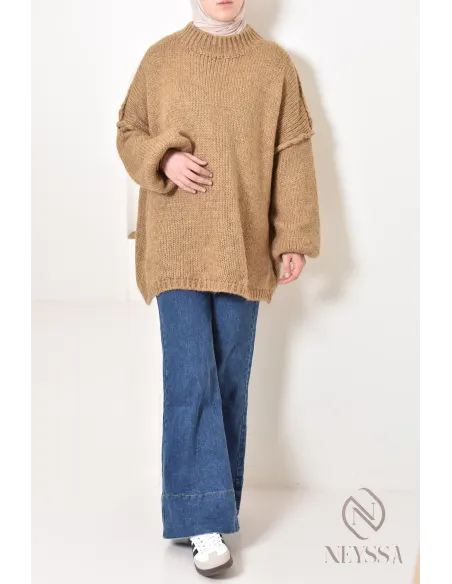 Palazzo en jean ample haut de gamme modest fashion pour hijabi