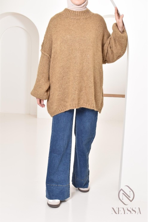 Palazzo en jean ample haut de gamme modest fashion pour hijabi