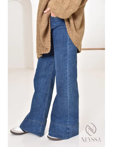 Palazzo en jean ample haut de gamme modest fashion pour hijabi