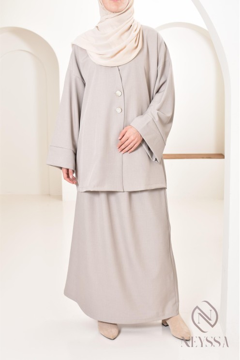 Ensemble tunique jupe longue moderne et modeste, idéal femme hijabi