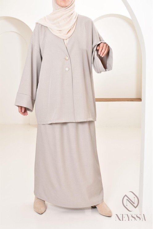 Tunika-Set moderner und bescheidener langer Rock, ideal Hijabi Frau