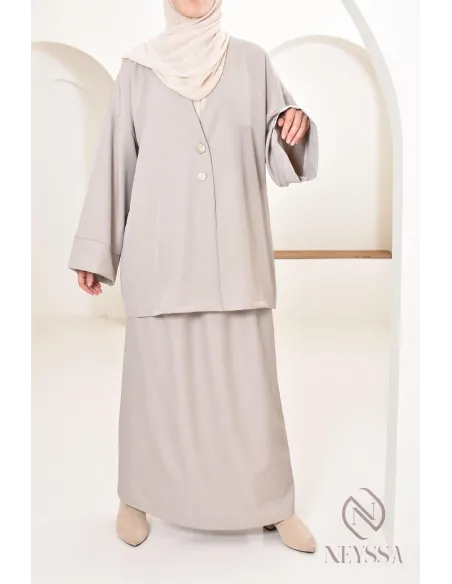 Tunika-Set moderner und bescheidener langer Rock, ideal Hijabi Frau