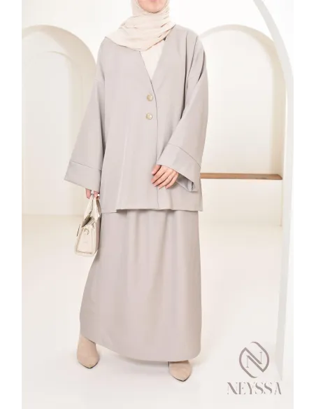 Tunika-Set moderner und bescheidener langer Rock, ideal Hijabi Frau