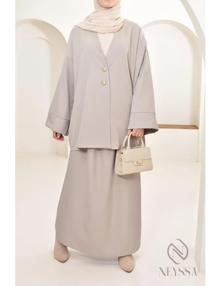 Tunika-Set moderner und bescheidener langer Rock, ideal Hijabi Frau