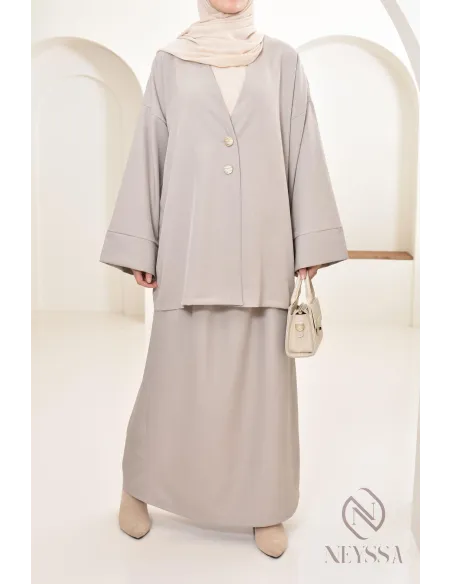 Ensemble tunique jupe longue moderne et modeste, idéal femme hijabi