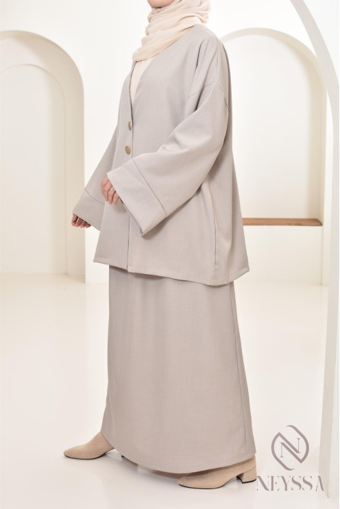 Ensemble tunique jupe longue moderne et modeste, idéal femme hijabi