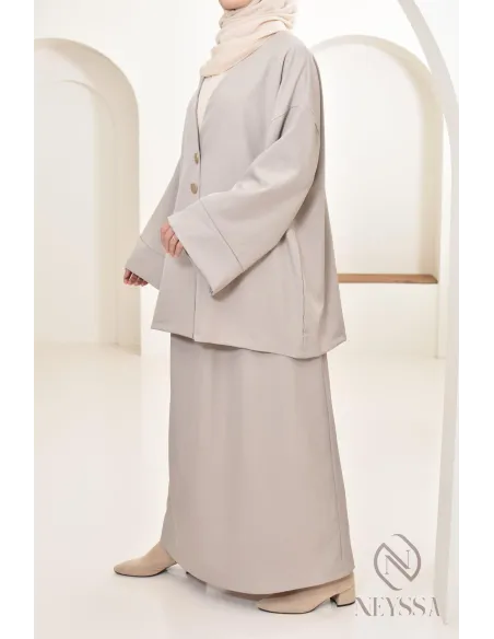 Tunika-Set moderner und bescheidener langer Rock, ideal Hijabi Frau