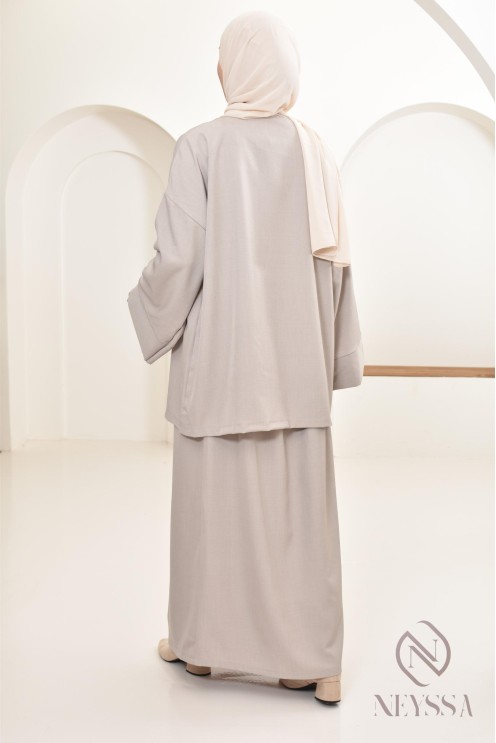 Ensemble tunique jupe longue moderne et modeste, idéal femme hijabi