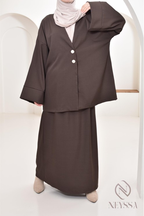 Tunika-Set moderner und bescheidener langer Rock, ideal Hijabi Frau