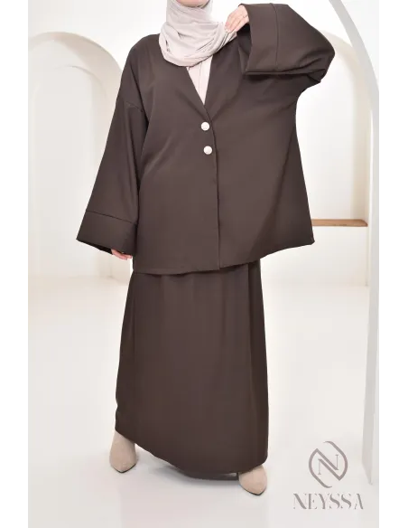 Tunika-Set moderner und bescheidener langer Rock, ideal Hijabi Frau