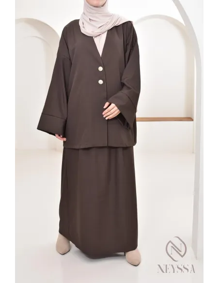 Ensemble tunique jupe longue moderne et modeste, idéal femme hijabi