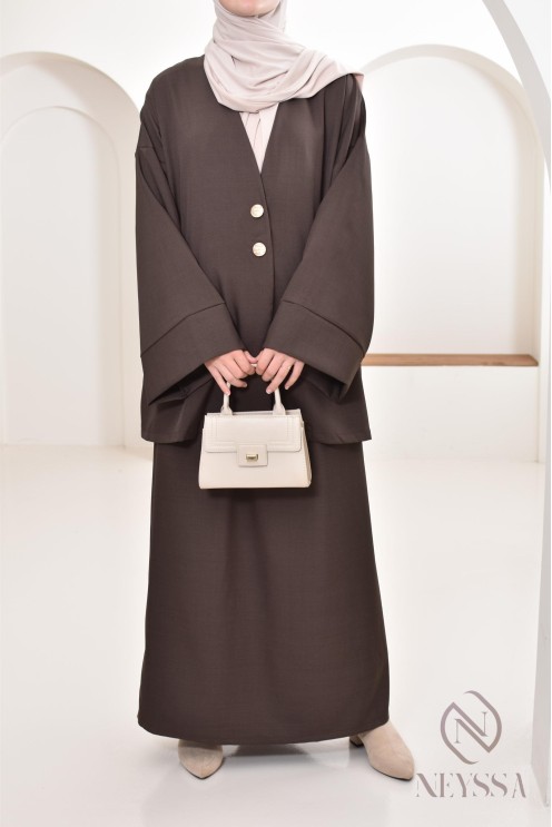 Ensemble tunique jupe longue moderne et modeste, idéal femme hijabi