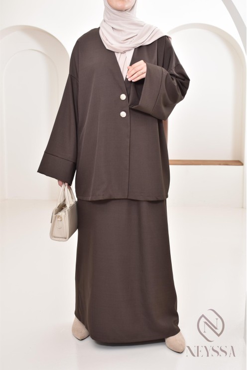 Tunika-Set moderner und bescheidener langer Rock, ideal Hijabi Frau