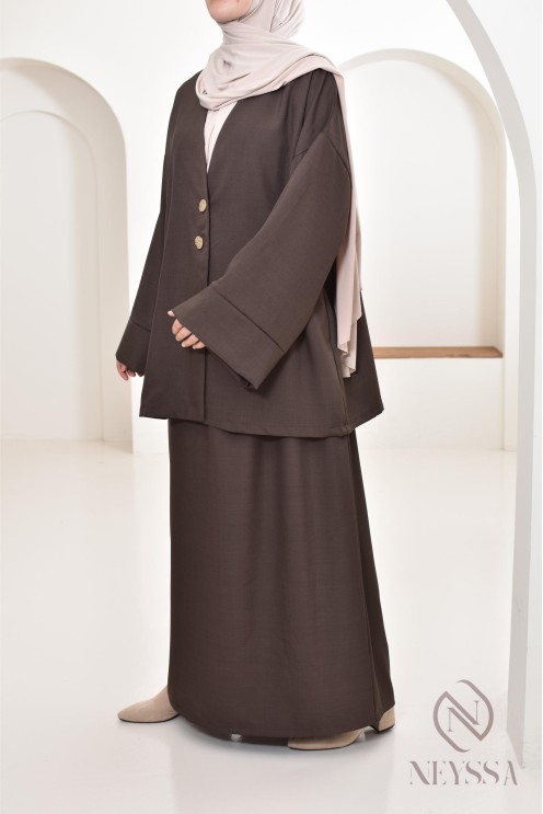 Tunika-Set moderner und bescheidener langer Rock, ideal Hijabi Frau