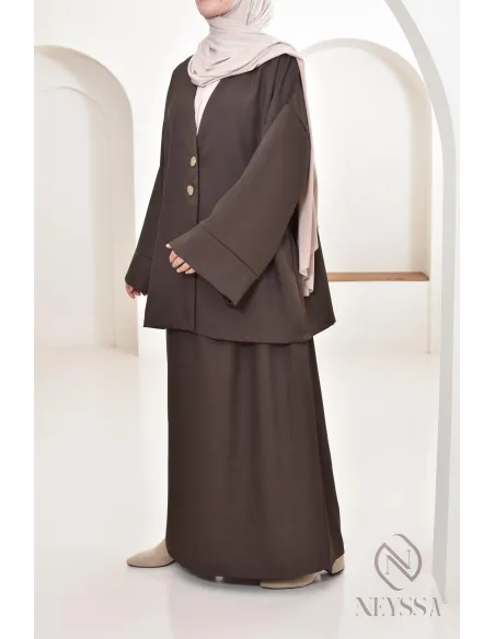 Tunika-Set moderner und bescheidener langer Rock, ideal Hijabi Frau