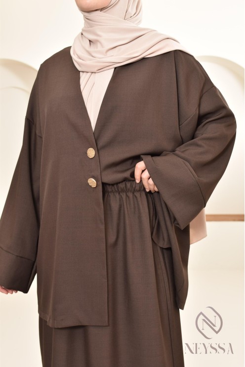 Tunika-Set moderner und bescheidener langer Rock, ideal Hijabi Frau