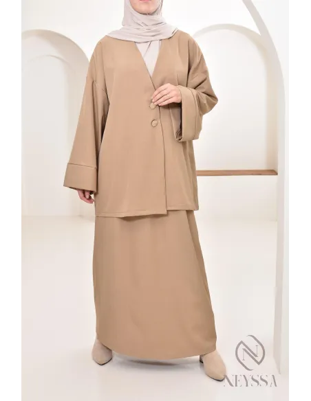 Ensemble tunique jupe longue moderne et modeste, idéal femme hijabi