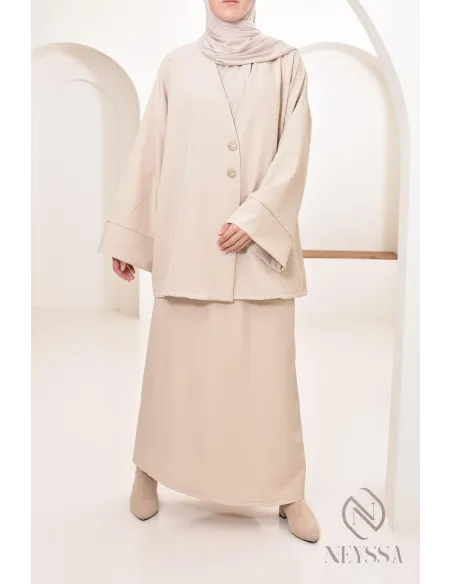 Tunika-Set moderner und bescheidener langer Rock, ideal Hijabi Frau