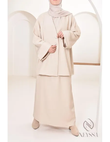 Ensemble tunique jupe longue moderne et modeste, idéal femme hijabi