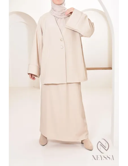 Ensemble tunique jupe longue moderne et modeste, idéal femme hijabi