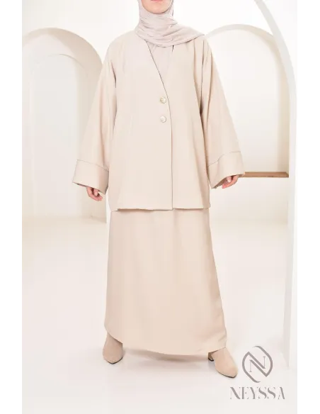 Tunika-Set moderner und bescheidener langer Rock, ideal Hijabi Frau