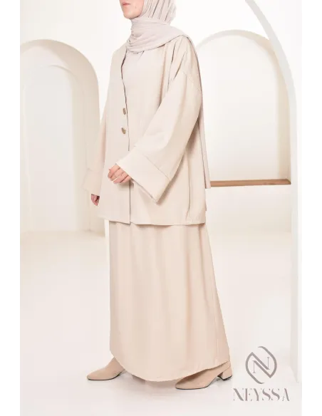 Tunika-Set moderner und bescheidener langer Rock, ideal Hijabi Frau