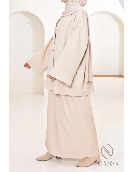 Tunika-Set moderner und bescheidener langer Rock, ideal Hijabi Frau