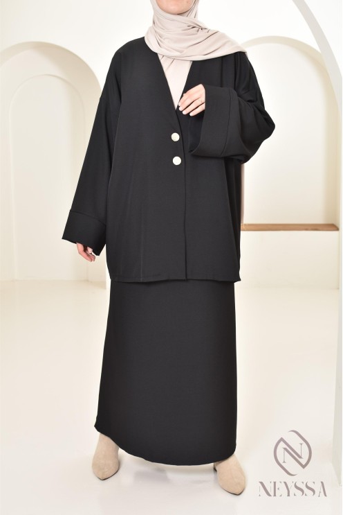 Ensemble tunique jupe longue moderne et modeste, idéal femme hijabi