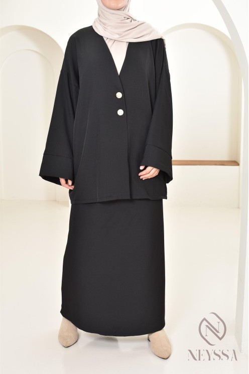 Tunika-Set moderner und bescheidener langer Rock, ideal Hijabi Frau