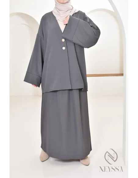 Tunika-Set moderner und bescheidener langer Rock, ideal Hijabi Frau