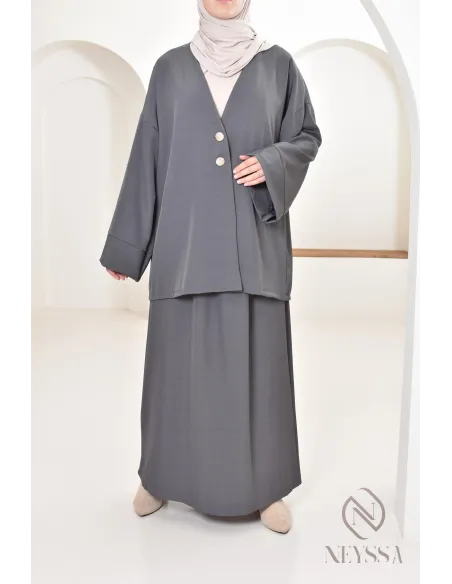 Ensemble tunique jupe longue moderne et modeste, idéal femme hijabi