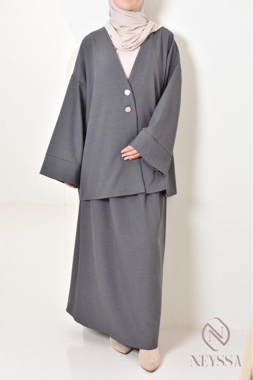 Ensemble tunique jupe longue moderne et modeste, idéal femme hijabi