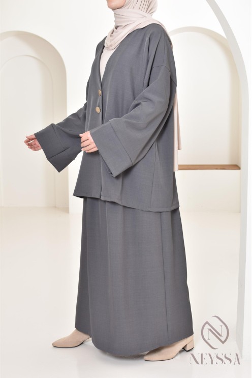 Tunika-Set moderner und bescheidener langer Rock, ideal Hijabi Frau