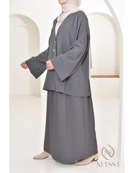 Ensemble tunique jupe longue moderne et modeste, idéal femme hijabi