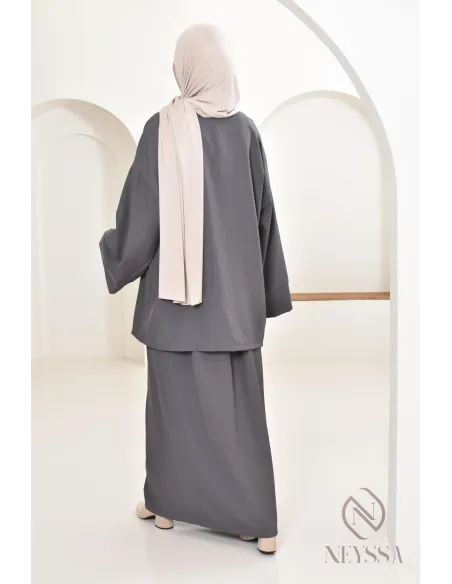 Tunika-Set moderner und bescheidener langer Rock, ideal Hijabi Frau