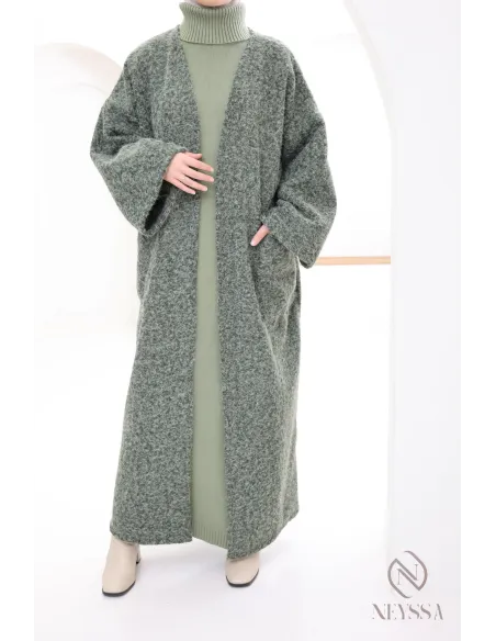 Longue robe pour femme modestes, col montant roulé, ootd hiver hijabi