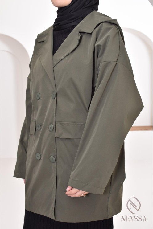 Damenparka mit integrierter Kapuze in der Farbe Khaki