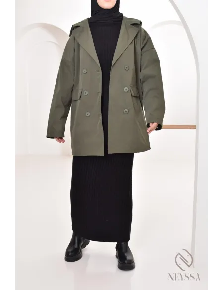 Damenparka mit integrierter Kapuze in der Farbe Khaki