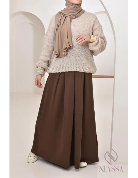 Bescheidener und trendiger Damenpullover aus Strick, Hijabi