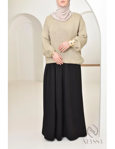 Bescheidener und trendiger Damenpullover aus Strick, Hijabi