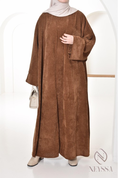 long kimono with abaya in modest velvet, Neyssa Confection
