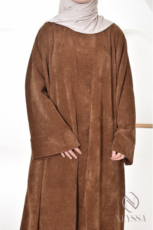 long kimono with abaya in modest velvet, Neyssa Confection