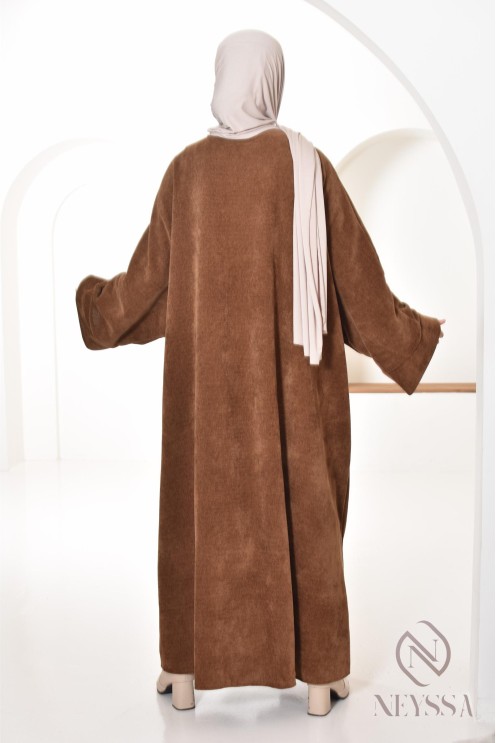 kimono long avec abaya en velours modeste, Neyssa Confection
