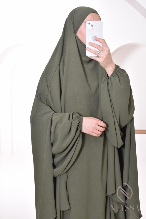 Abaya Khimar extra lang aus Jazz, Neyssa Confection, made in France.