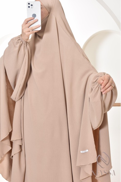 Abaya Khimar extra lang aus Jazz, Neyssa Confection, made in France.