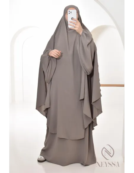 Abaya Khimar extra lang aus Jazz, Neyssa Confection, made in France.