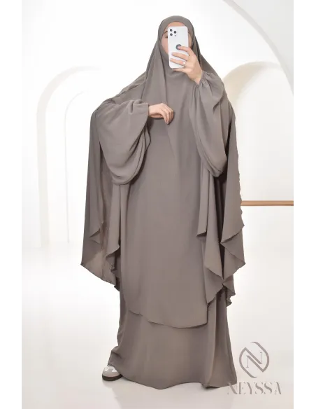 Abaya Khimar extra lang aus Jazz, Neyssa Confection, made in France.