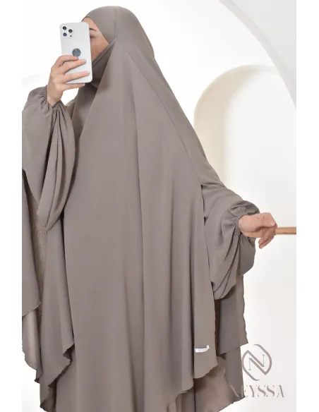 Abaya Khimar extra lang aus Jazz, Neyssa Confection, made in France.