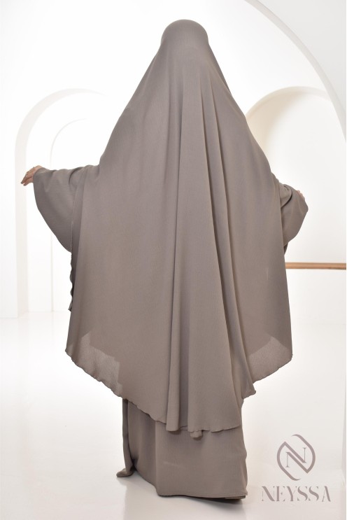 Abaya Khimar extra lang aus Jazz, Neyssa Confection, made in France.