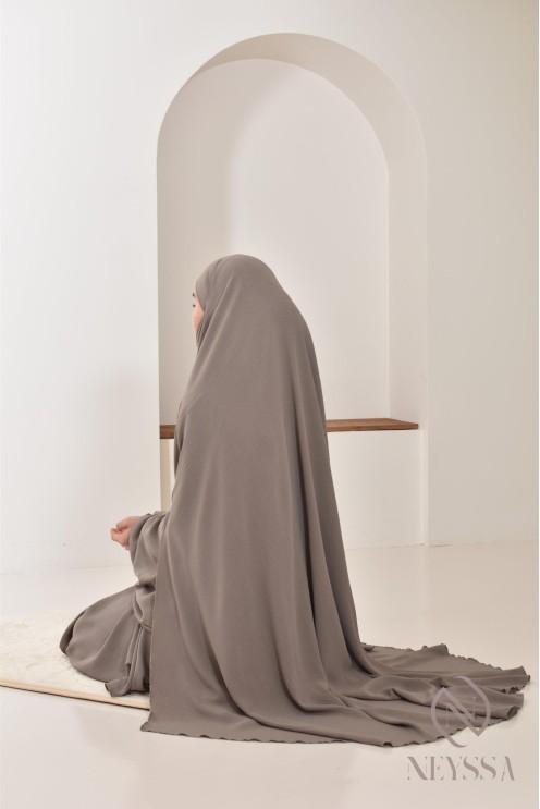 Abaya Khimar extra lang aus Jazz, Neyssa Confection, made in France.